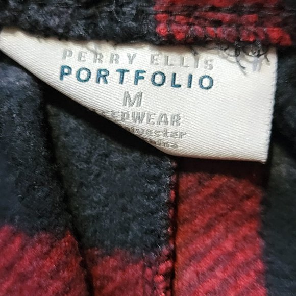 Perry Ellis Portfolio Red Plaid Flannel Sleep Pants Size Medium - Picture 6 of 8